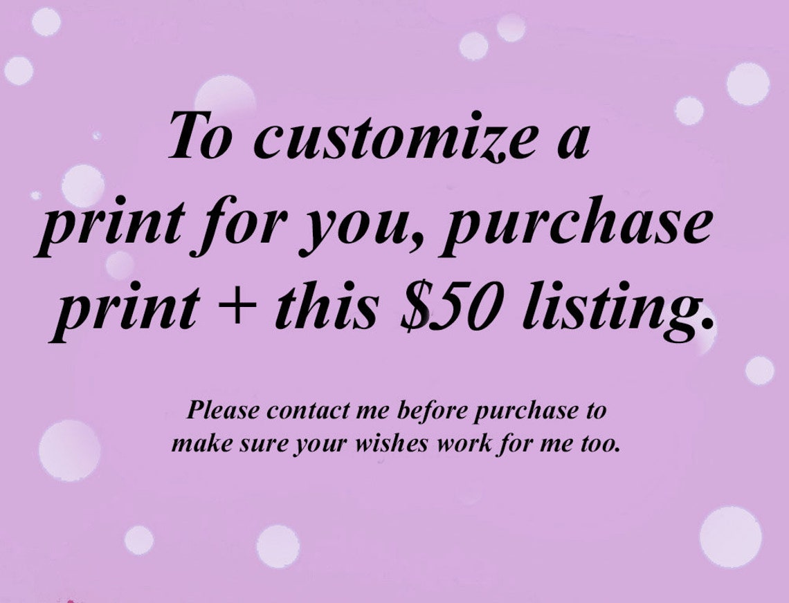 Custom Order Instructions Lavender Bokeh Sign Artwork Poster