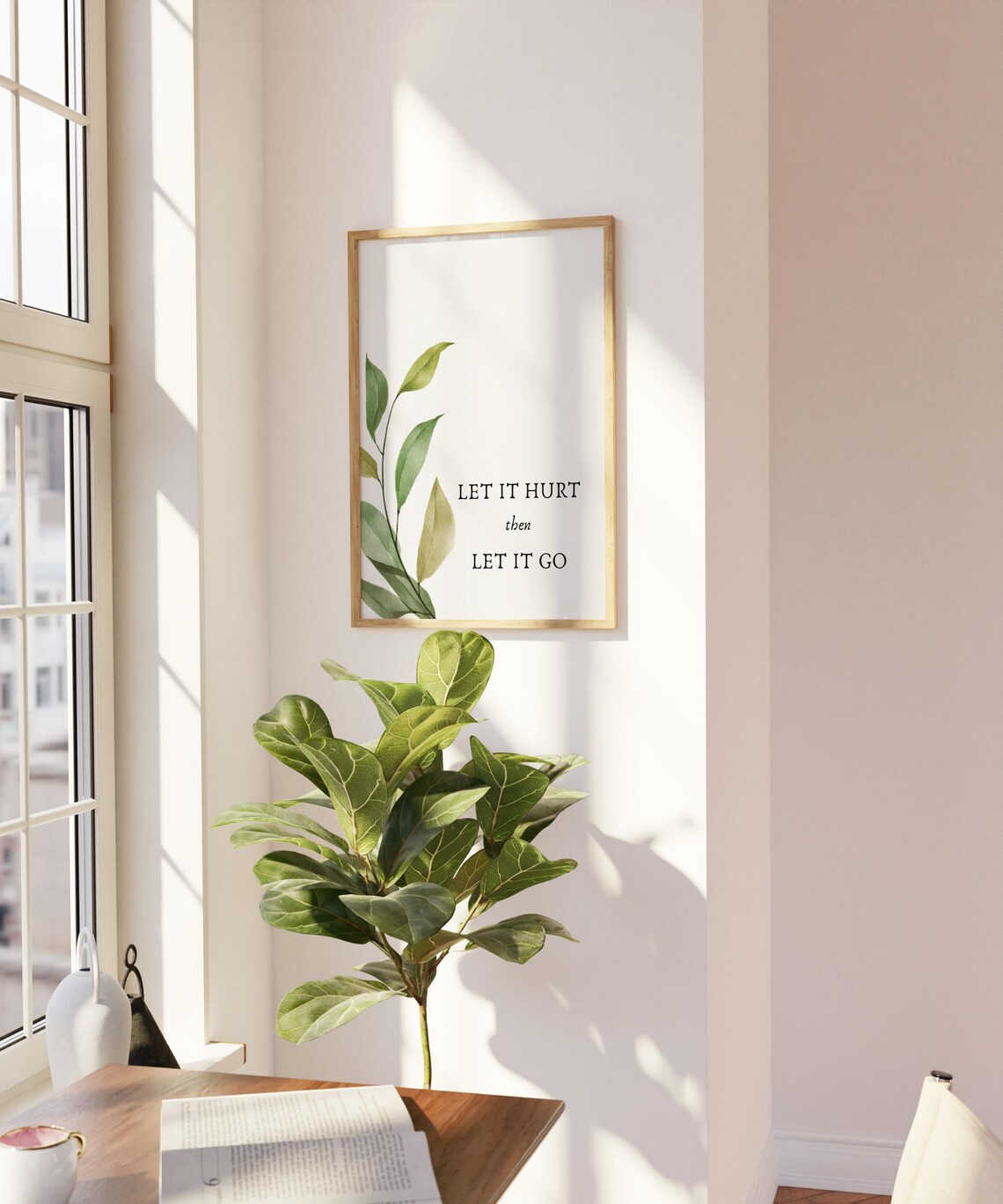 Let It Hurt Then Let It Go Botanical Eucalyptus Healing Quote Print - Image 3