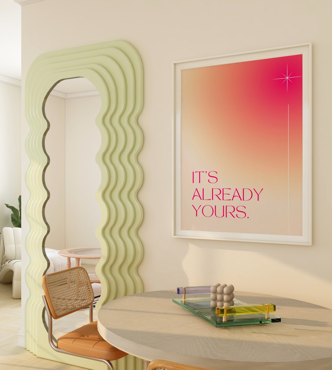 Its Already Yours Pink Gradient Law of Attraction Quote Poster - Image 3