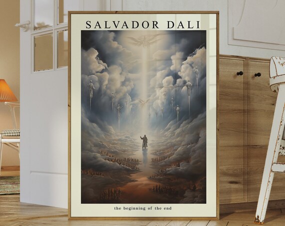 Salvador Dali The Beginning Of The End Surreal Heavenly Sky Poster