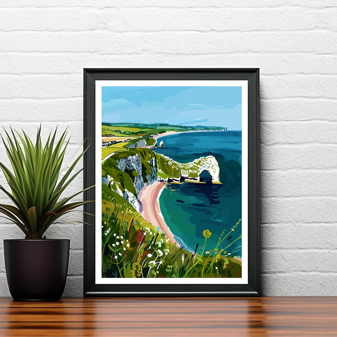 Dorset England Durdle Door Limestone Arch Cliffs Travel Poster - Image 2