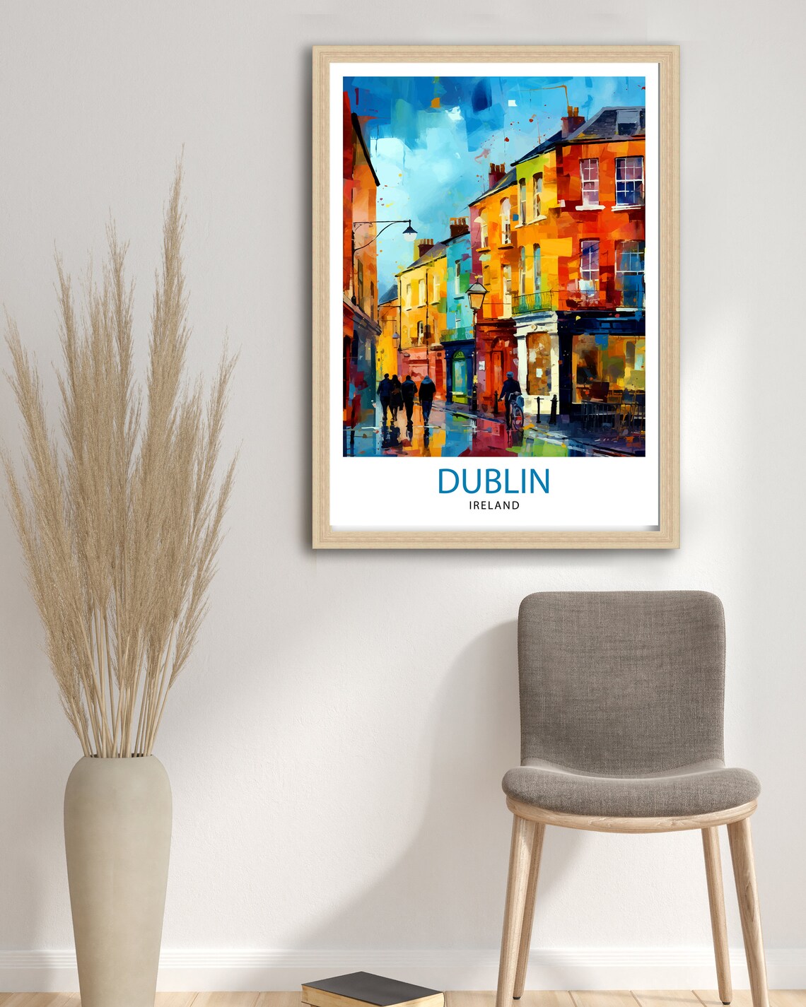 Dublin Ireland Cityscape Art Print, Temple Bar Scene - Image 3