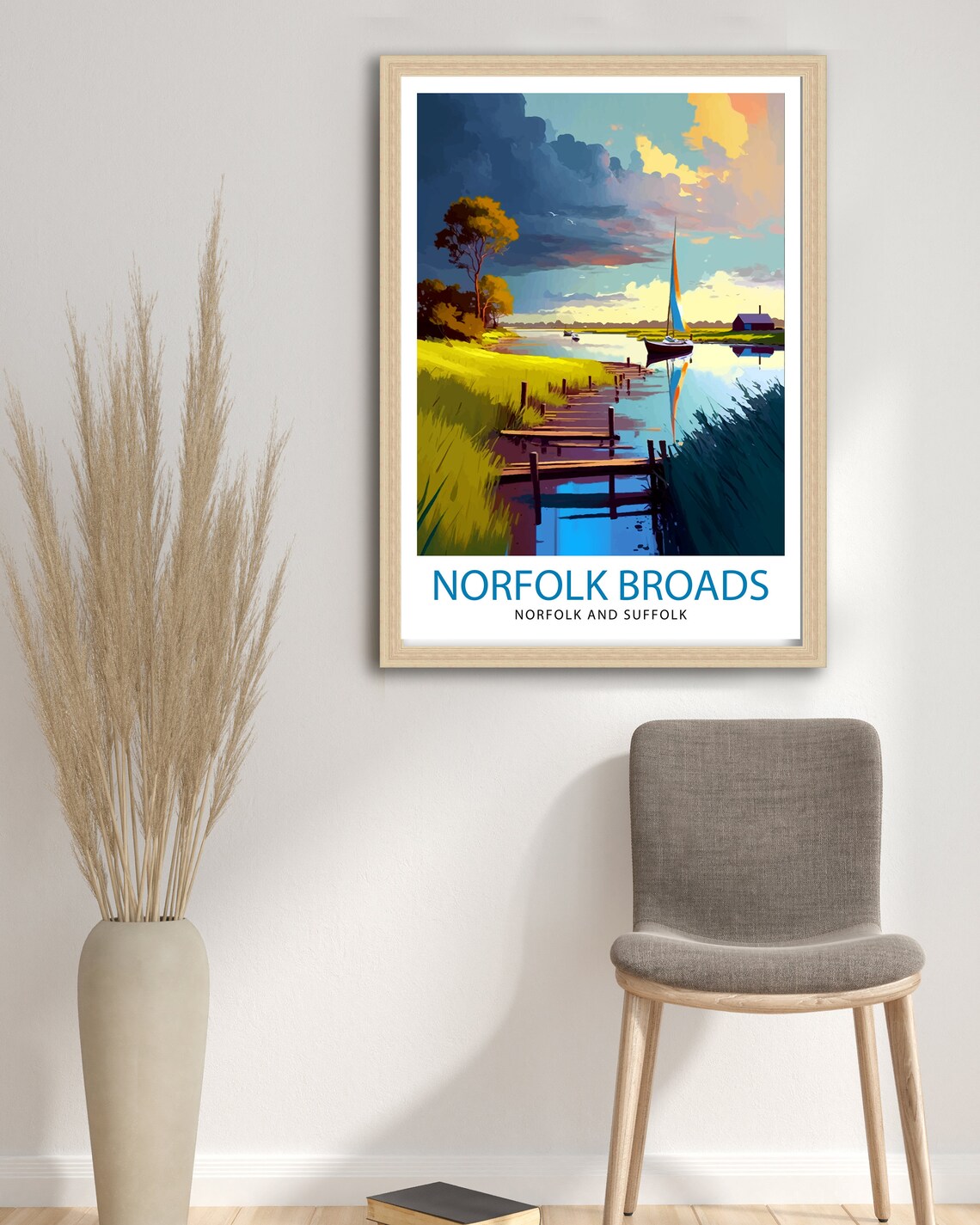 Norfolk Broads Travel Poster, England Travel Print - Image 3
