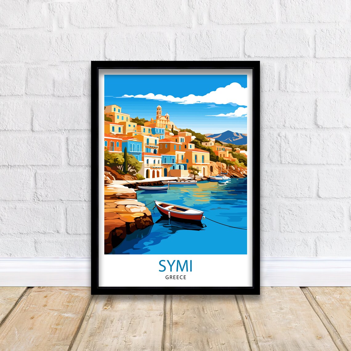 Symi Greece Travel Poster, Greek Island Wall Decor - Image 2