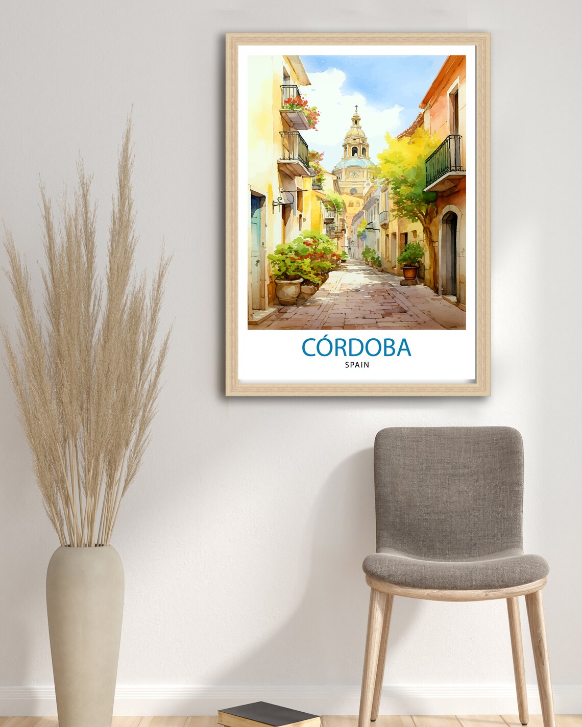 Cordoba Spain Sunlit Alley Flower Pots Old Town Travel Poster - Image 3