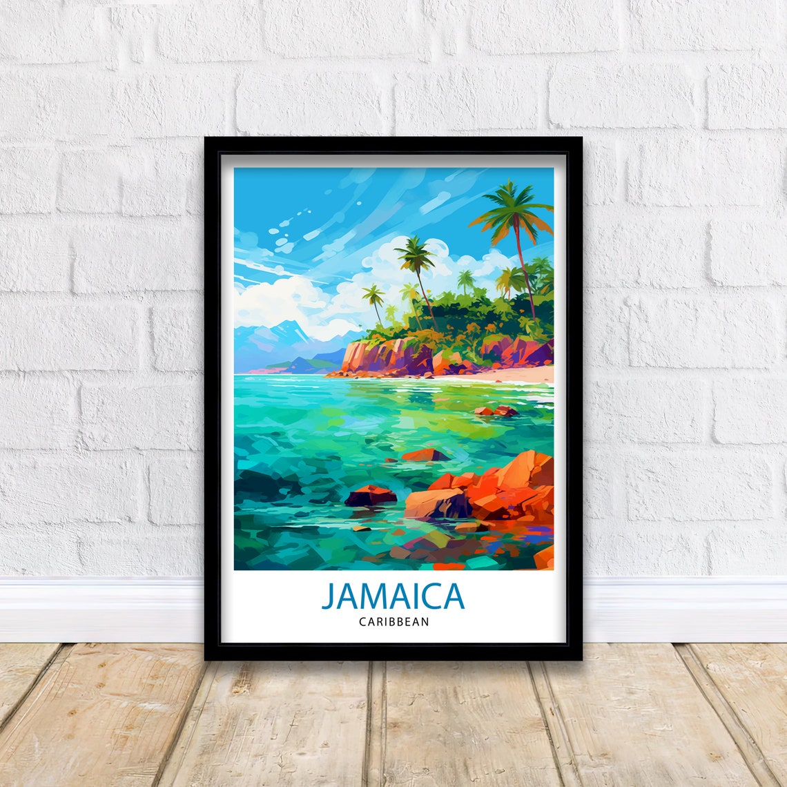 Jamaica Travel Print Jamaica Wall Art Jamaica Poster Jamaica Home Decor Jamaica Illustration Travel Poster Jamaica Gift Jamaica Wall - Image 2