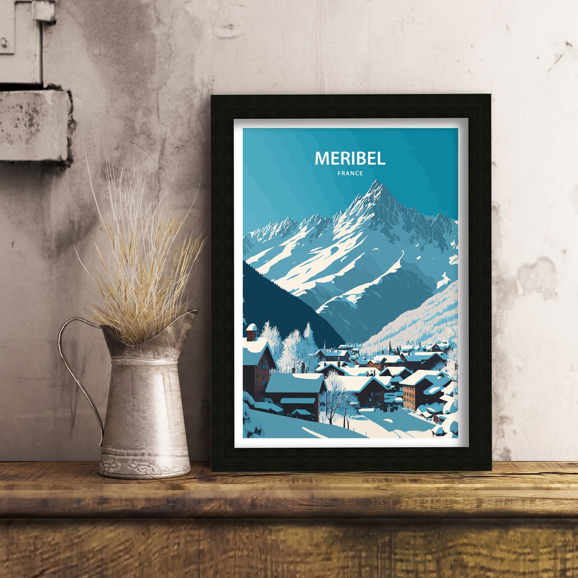 Meribel Travel Poster, Ski Resort France Art Print - Image 2