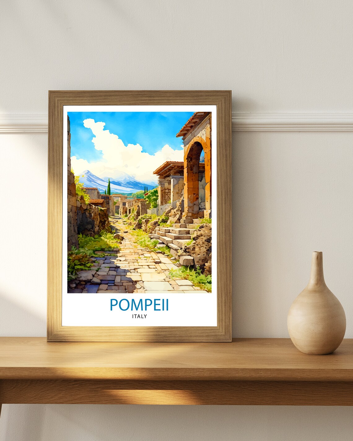Pompeii Italy Travel Poster, Europe Wall Decor - Image 2