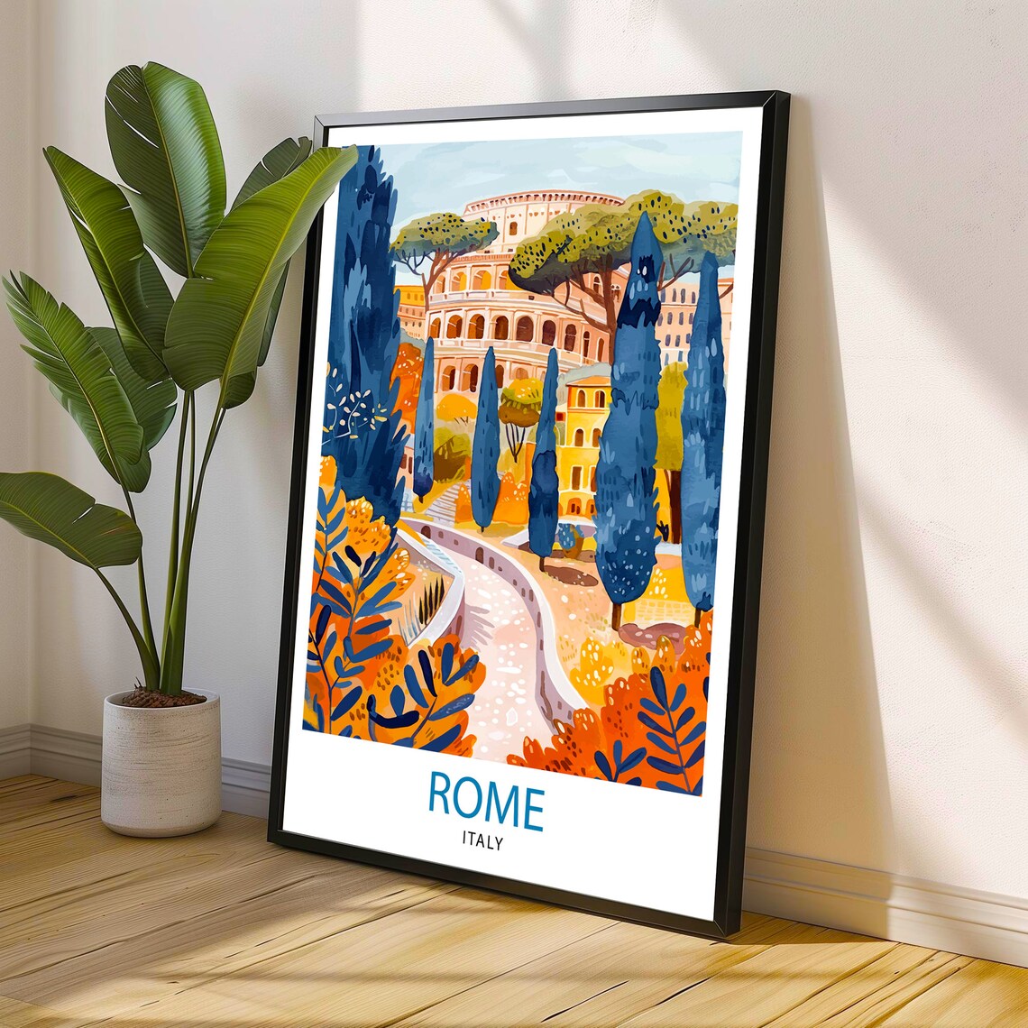 Rome Italy Travel Poster, Home Decor Illustration - Image 2