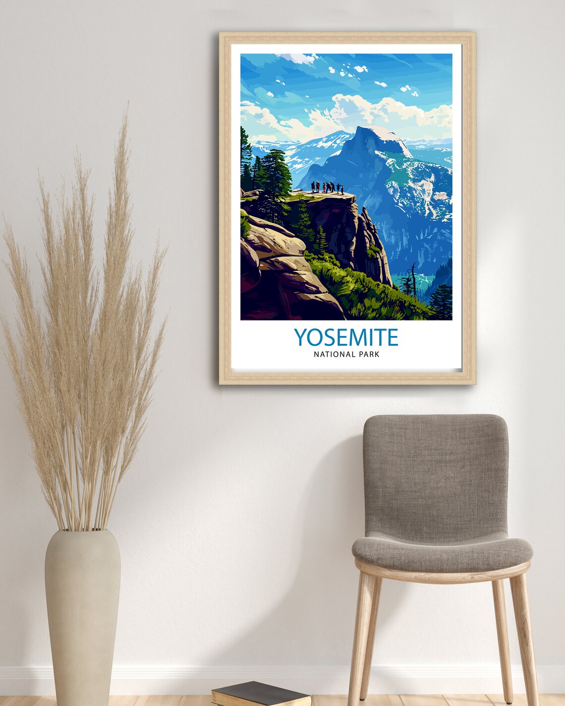 Yosemite National Park Cliff Overlook Hikers Half Dome Poster - Image 2