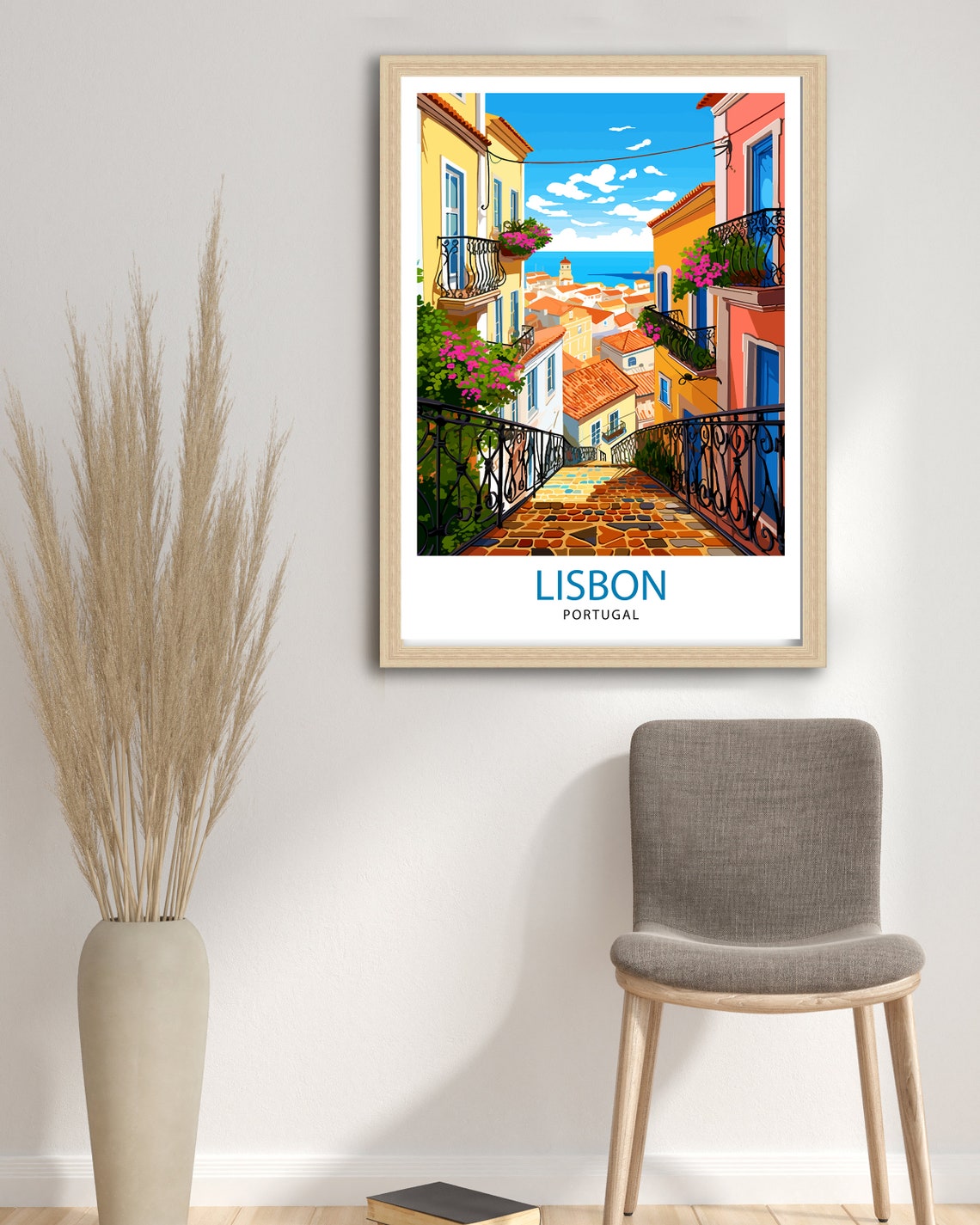 Lisbon Portugal Travel Print Lisbon Wall Decor Lisbon Poster Portugal Travel Prints Lisbon Art Print Lisbon Illustration Lisbon Wall Art - Image 3