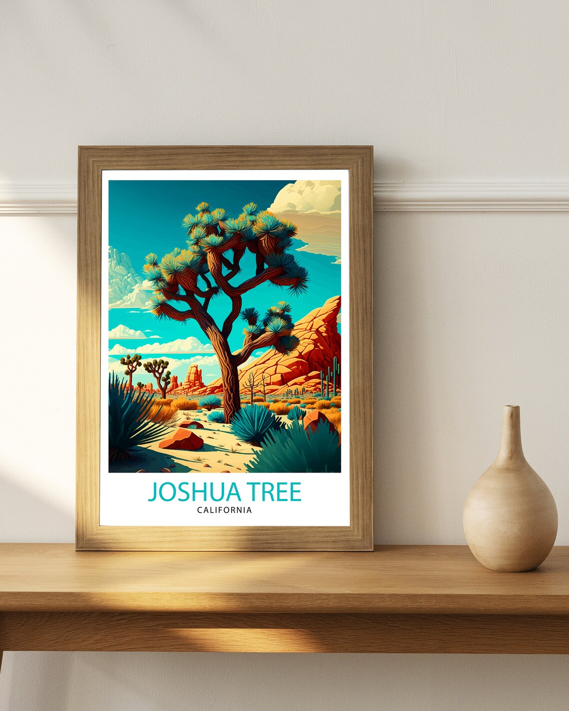 Joshua Tree California Illustration Wall Art Print - Image 2