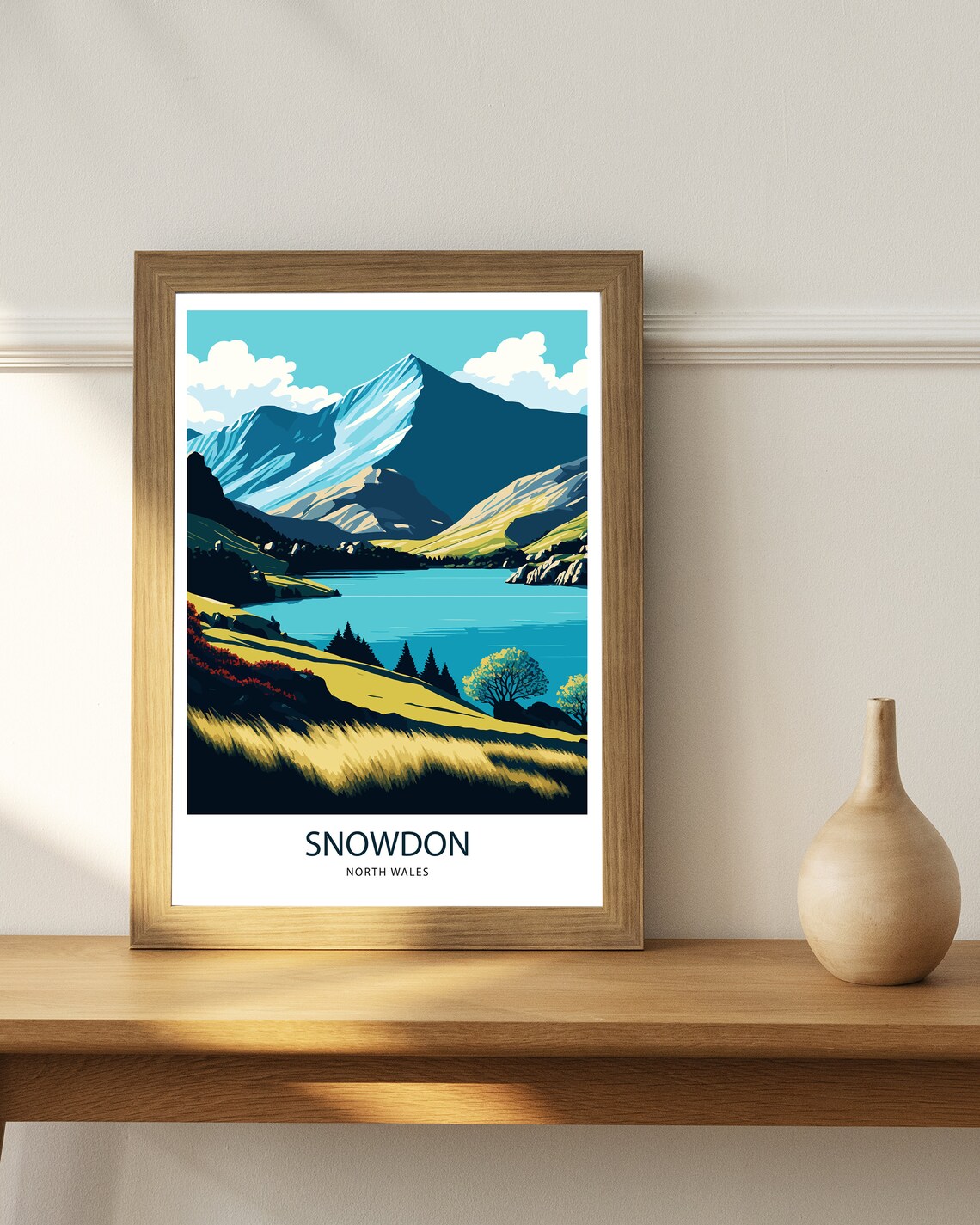 Snowdon North Wales Mountain Peak Lake Scenic View Travel Poster - Image 3