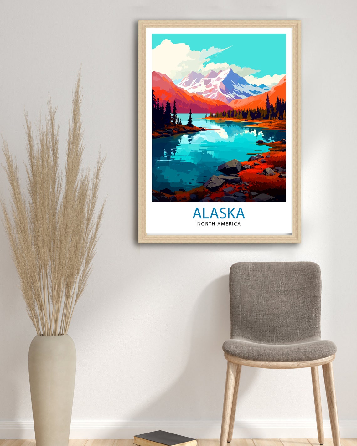 Alaska Travel Print Alaska Poster Alaska Travel Print Alaska Print Travel Poster Alaska Wall Art Alaska Art - Image 3