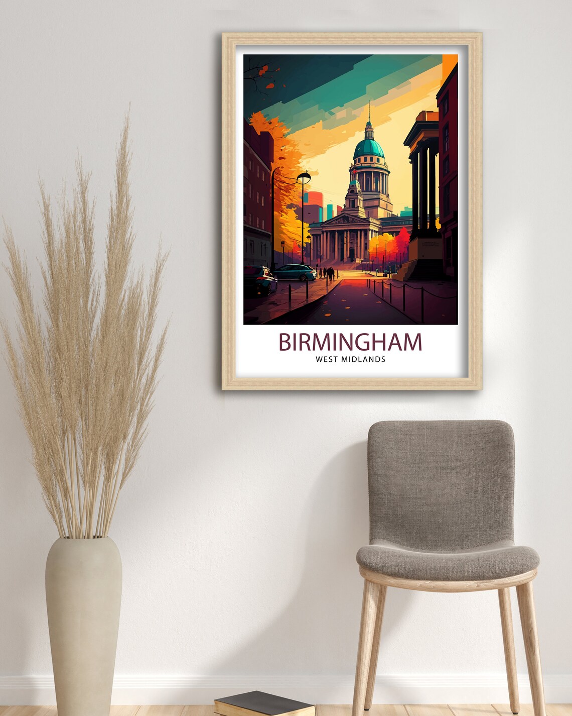 Birmingham England Travel Poster, Cityscape Art Print - Image 3