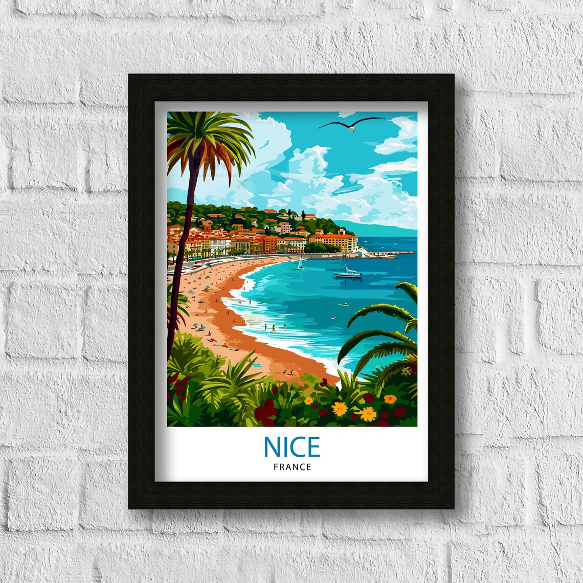 Nice France Travel Poster, French Riviera Home Decor - Image 3