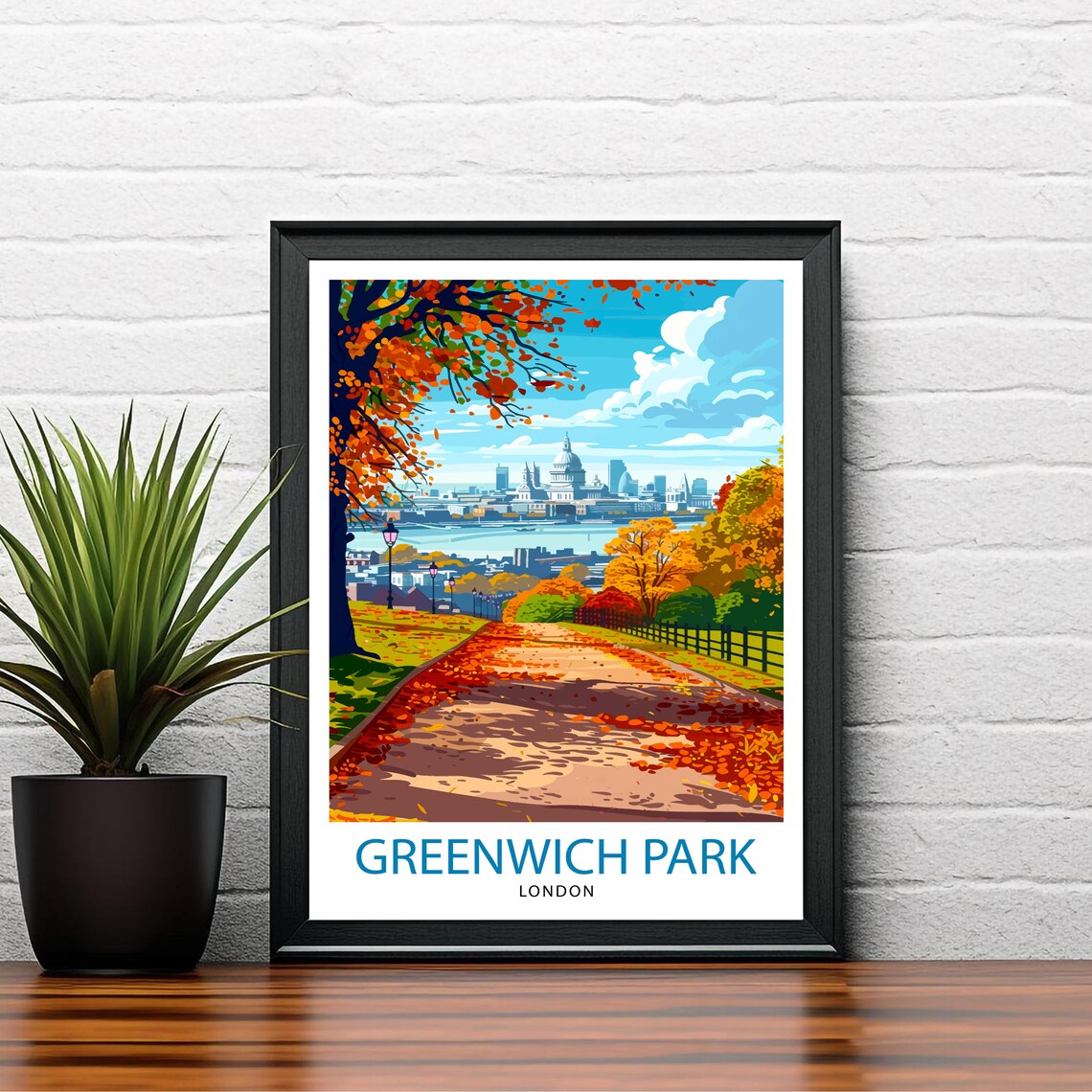 Greenwich Park London Travel Poster, UK Landmark - Image 2