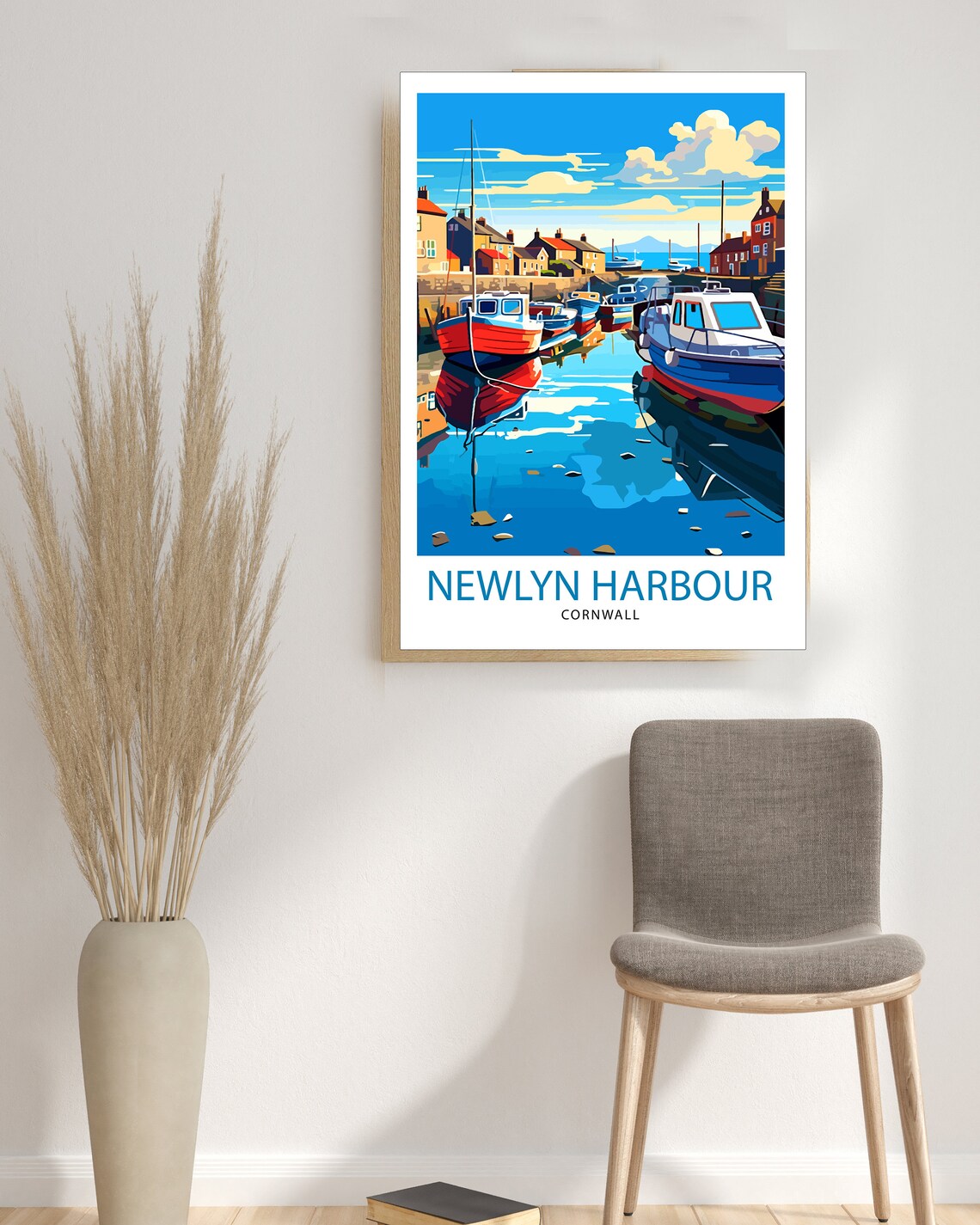 Newlyn Harbour Cornwall Travel Poster, Wall Decor - Image 3