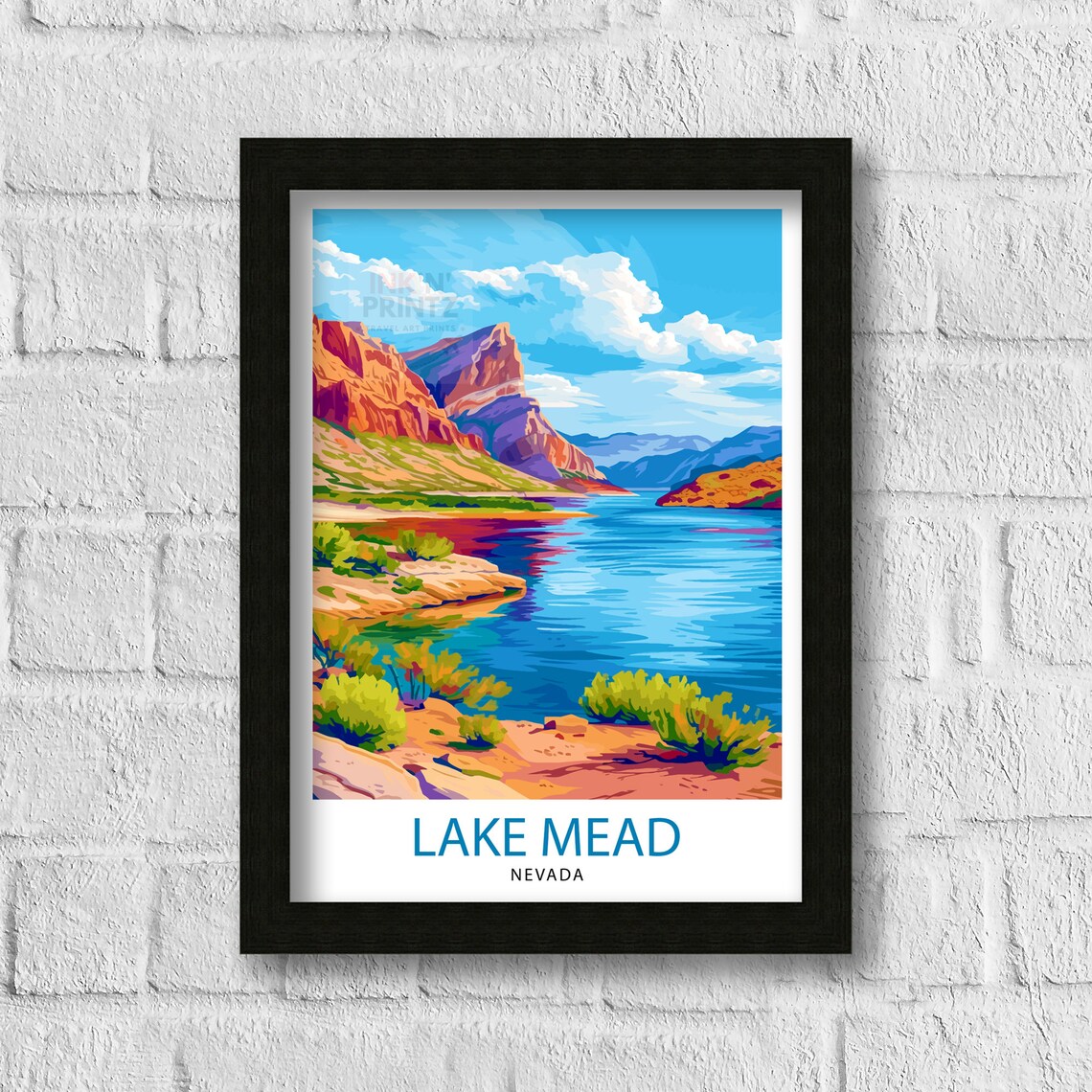 Lake Mead Nevada Red Rock Canyon Reservoir Desert Water Poster - Image 3