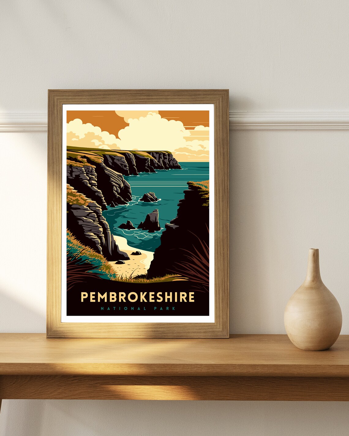 Pembrokeshire Coast Travel Poster, National Park Landscape - Image 2