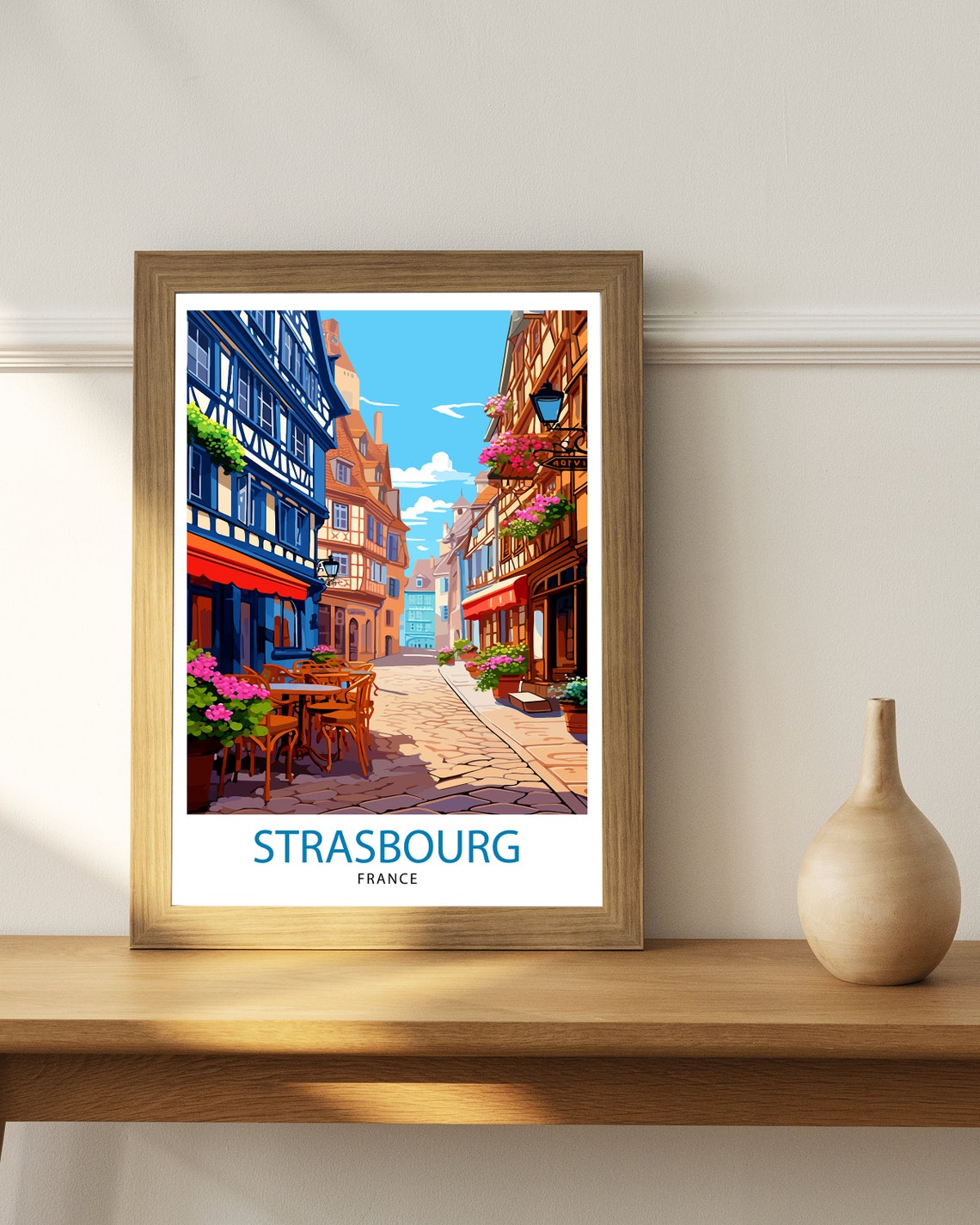 Strasbourg France Travel Print Strasbourg Wall Decor Strasbourg Poster France Travel Prints Strasbourg Art Print Strasbourg Illustration - Image 3