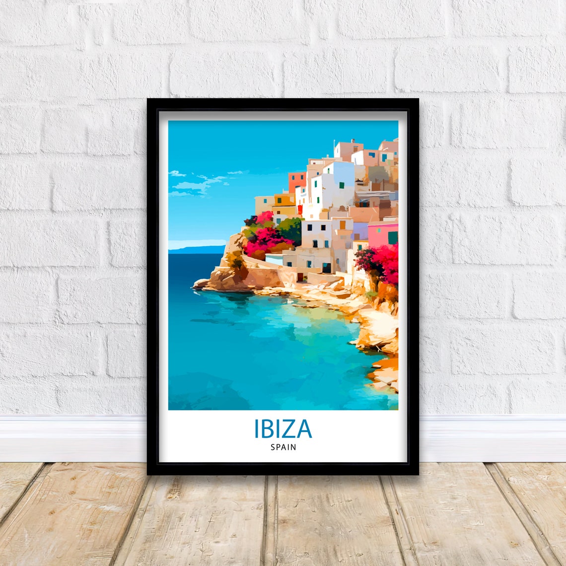 Ibiza Travel Print Ibiza Wall Art Ibiza Home Decor Ibiza Illustration Travel Poster Gift For Ibiza Lovers Spain Travel Print - Image 2