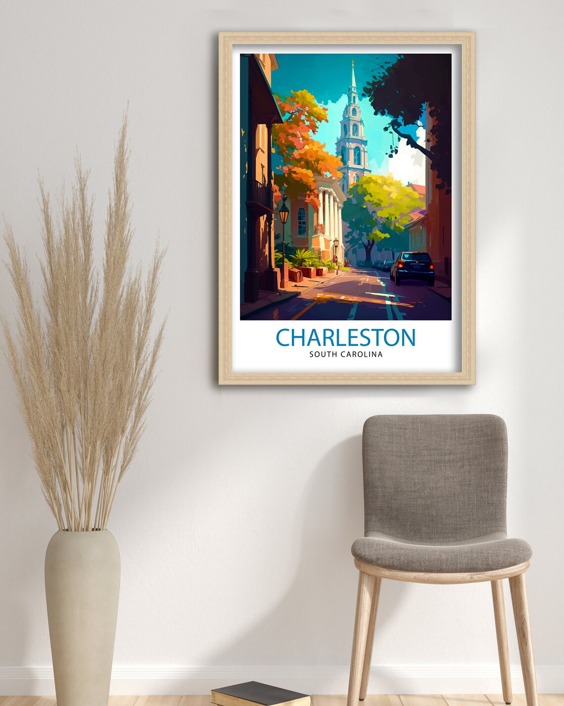 Charleston South Carolina Church Street Vintage Travel Poster - Image 3
