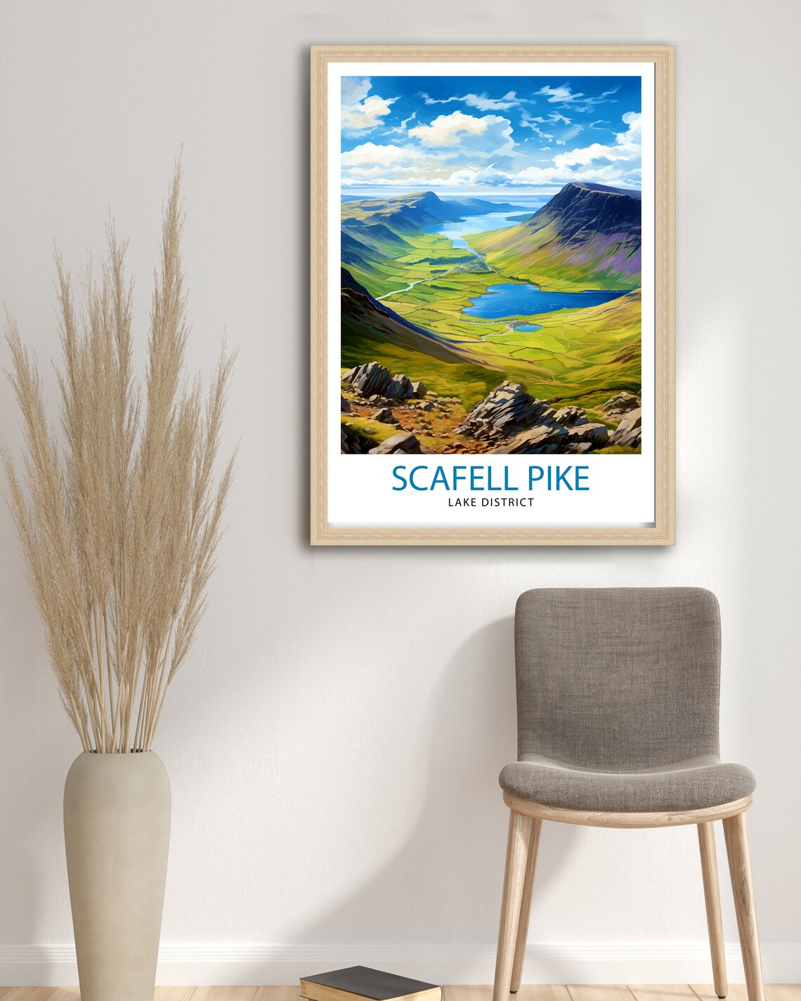 Scafell Pike Illustration Lake District Travel Poster - Image 3