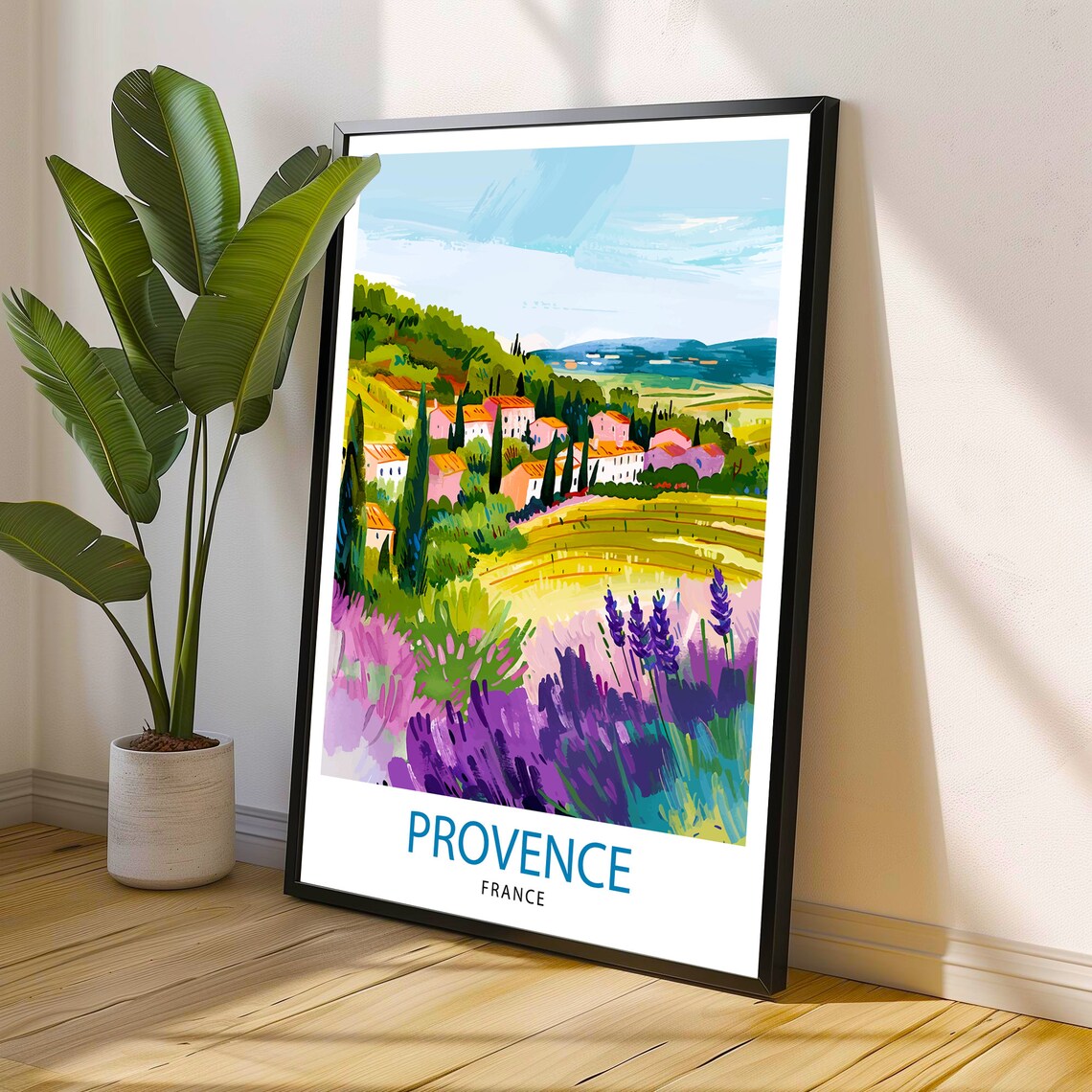 Provence Lavender Fields France Village Colorful Travel Poster - Image 2