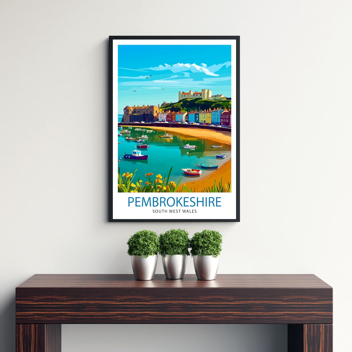 Pembrokeshire Wales Travel Poster, Welsh Wall Decor - Image 3