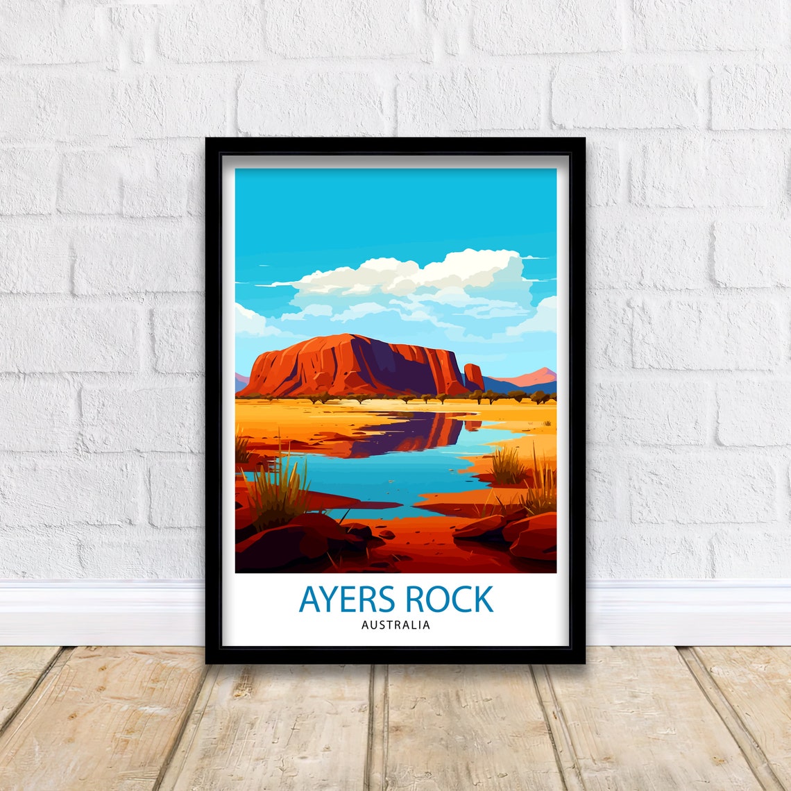 Ayers Rock Australia Uluru Sunset Desert Landscape Art Poster - Image 2