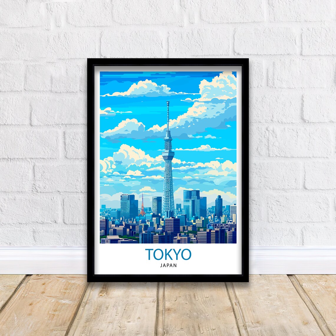 Tokyo Japan Travel Poster, Tokyo Illustration