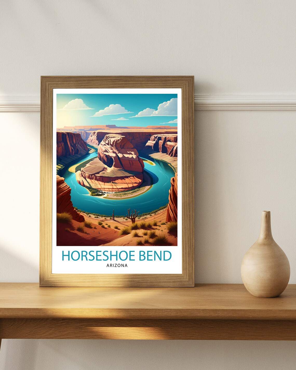 Horseshoe Bend Arizona Travel Poster, Arizona Home Decor - Image 2