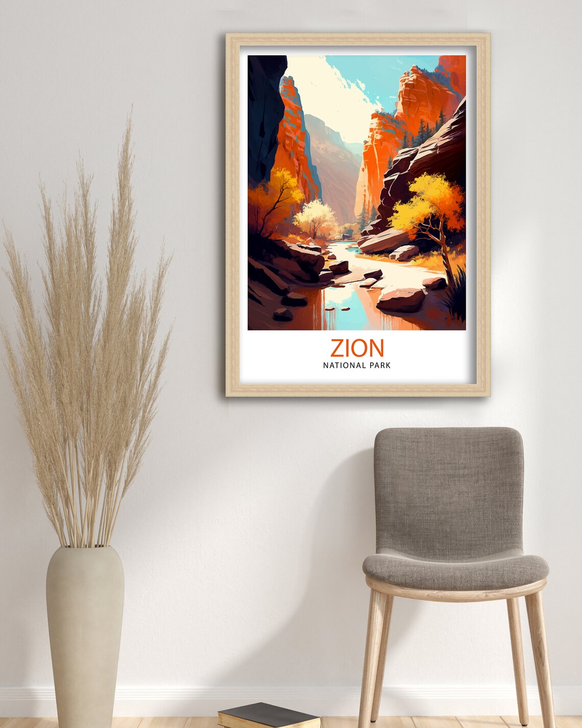 Zion National Park Travel Poster, Utah Canyon - Image 3