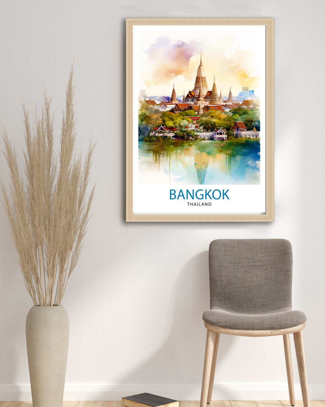 Bangkok Thailand Travel Poster, Home Decor Illustration - Image 2