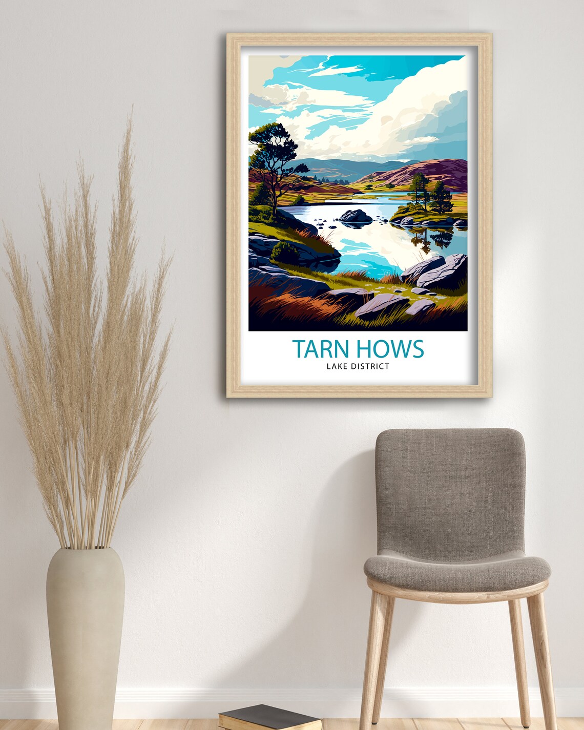 Tarn Hows Lake District Mountain Lake Reflection Travel Poster - Image 3