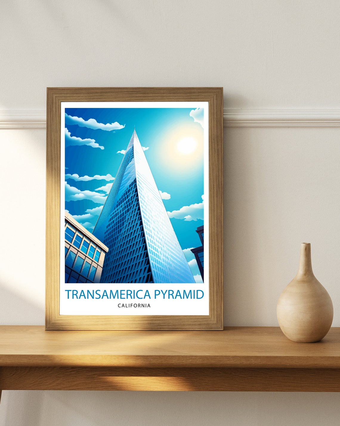 Transamerica Pyramid California Iconic Tower Illustration Poster - Image 3