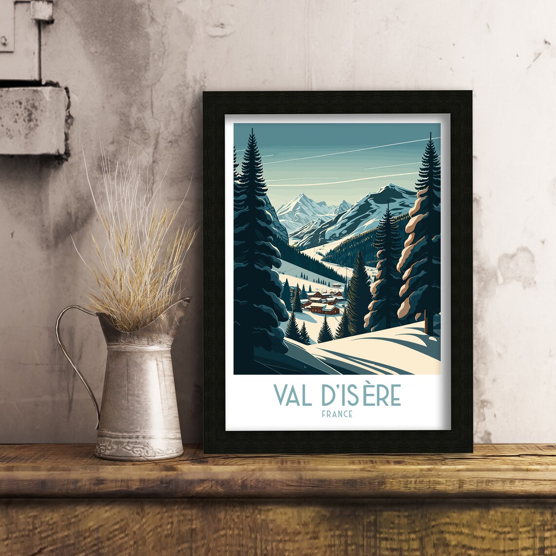 Val Disere Travel Poster, French Alps Skiing - Image 2
