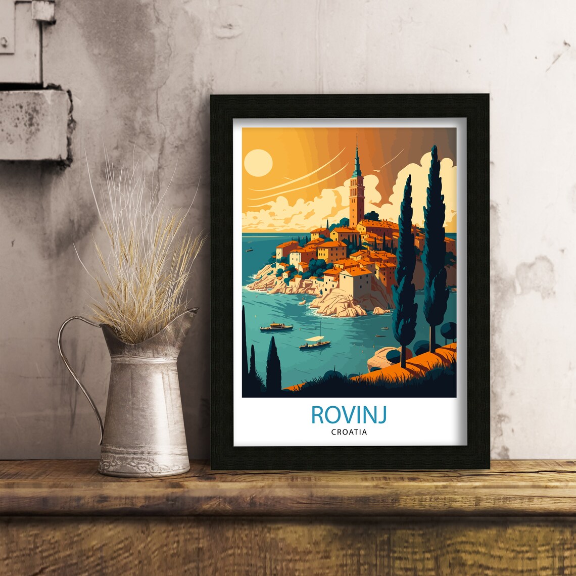 Rovinj Croatia Old Town Golden Sunset Harbor Adriatic Poster - Image 3