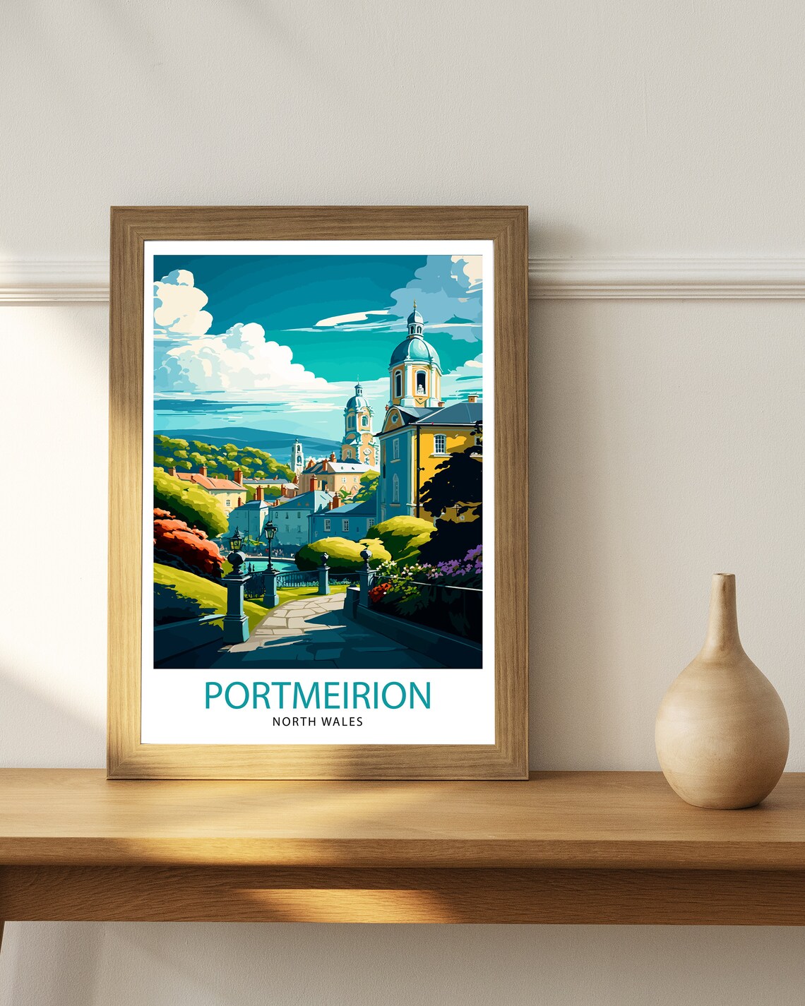Portmeirion Wales Travel Poster, Home Decor - Image 2