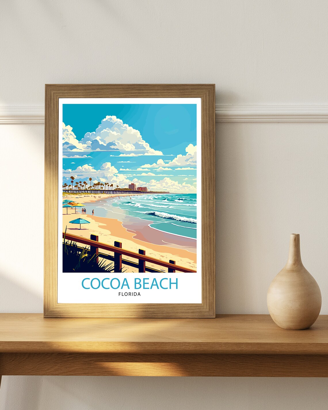 Cocoa Beach Florida Travel Poster, Home Decor - Image 2
