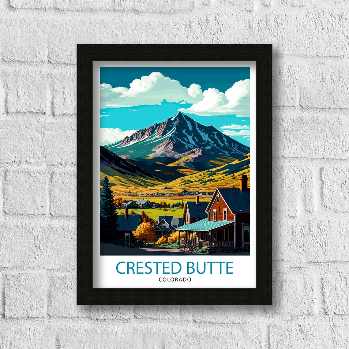 Crested Butte Colorado Mountain Town Valley Art Travel Poster - Image 3