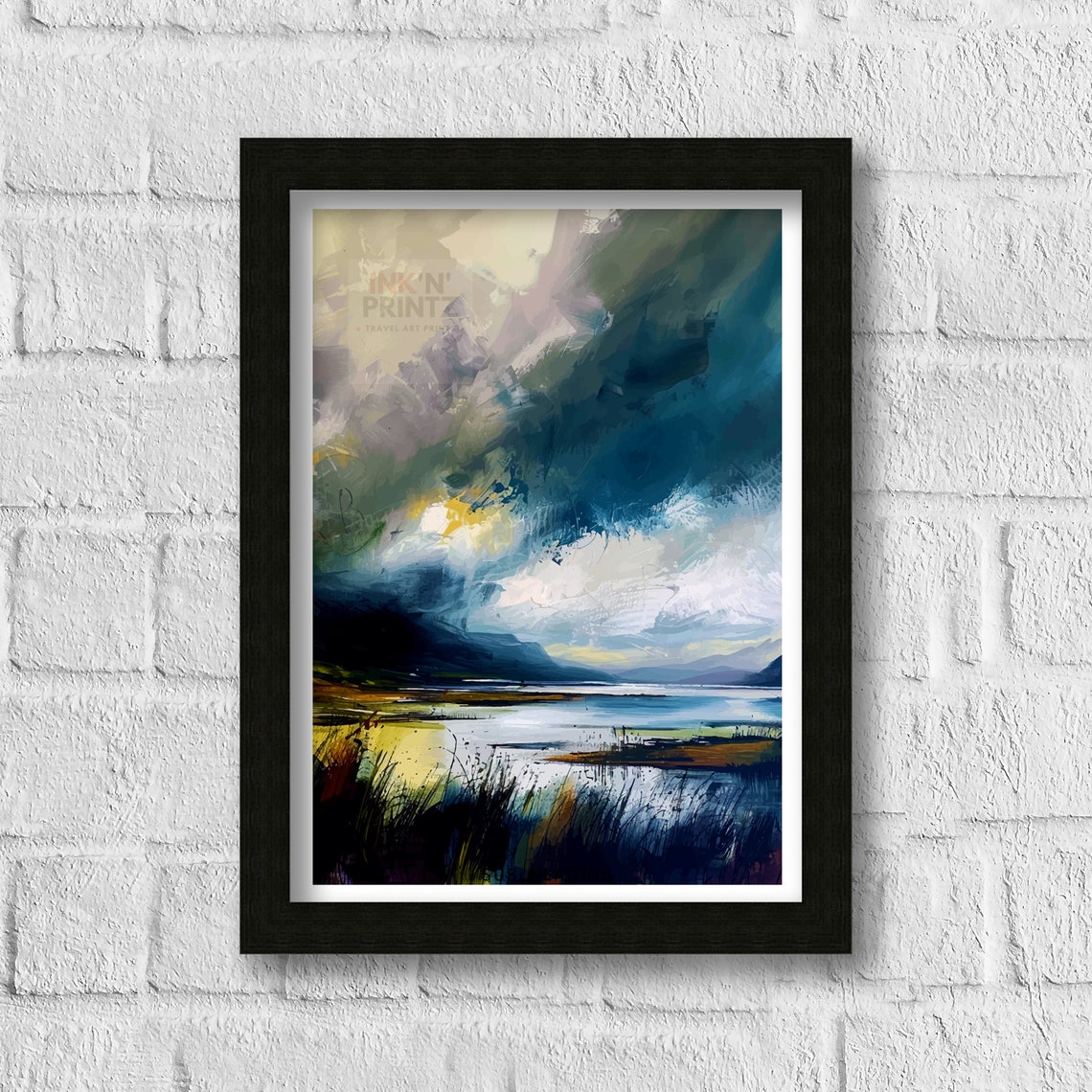 Glencoe Scottish Highlands Moody Abstract Highland Loch Poster - Image 3