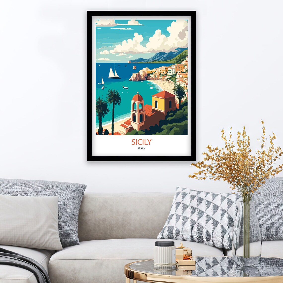Sicily Italy Travel Poster, Europe Art Print - Image 3