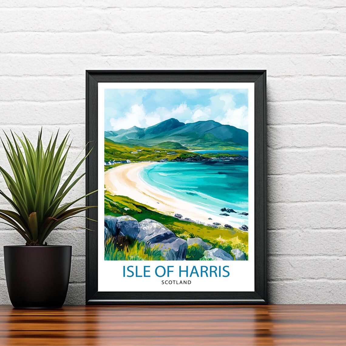 Isle of Harris Travel Poster, Scottish Island Landscape - Image 2