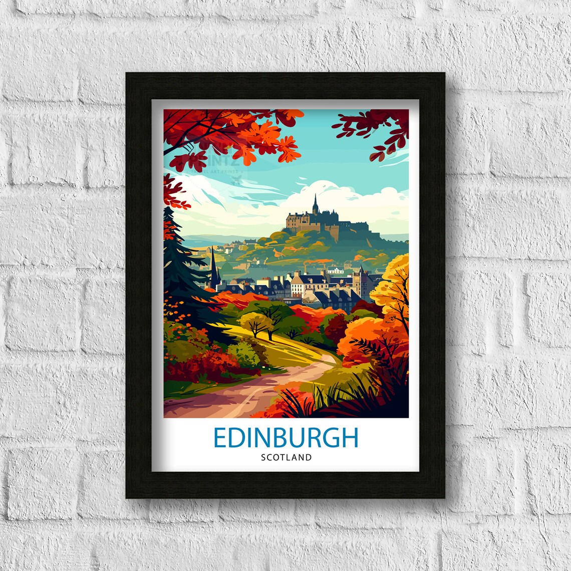 Edinburgh Scotland Travel Poster, Edinburgh Wall Art - Image 3
