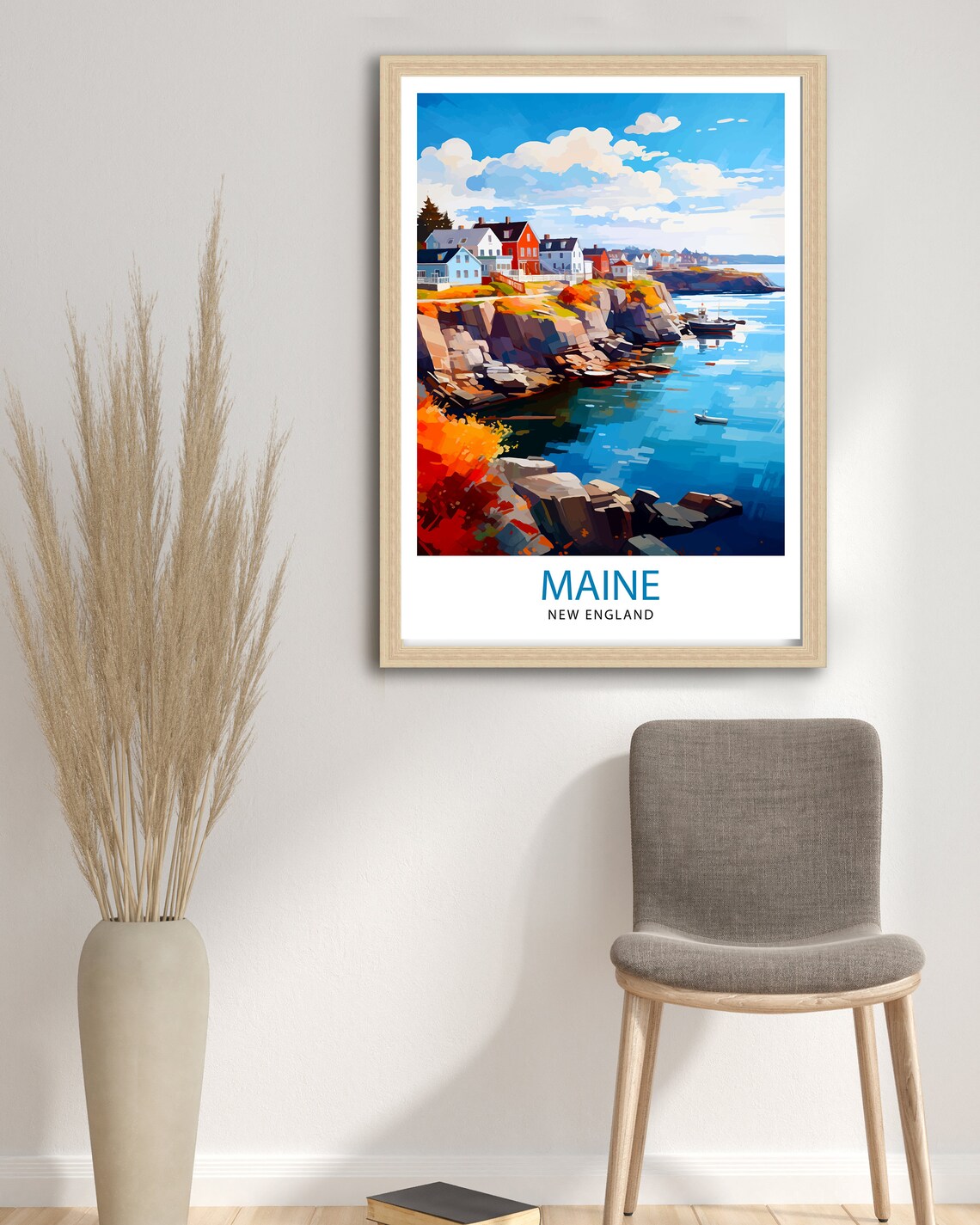 Maine New England Travel Poster, Maine Wall Decor - Image 3