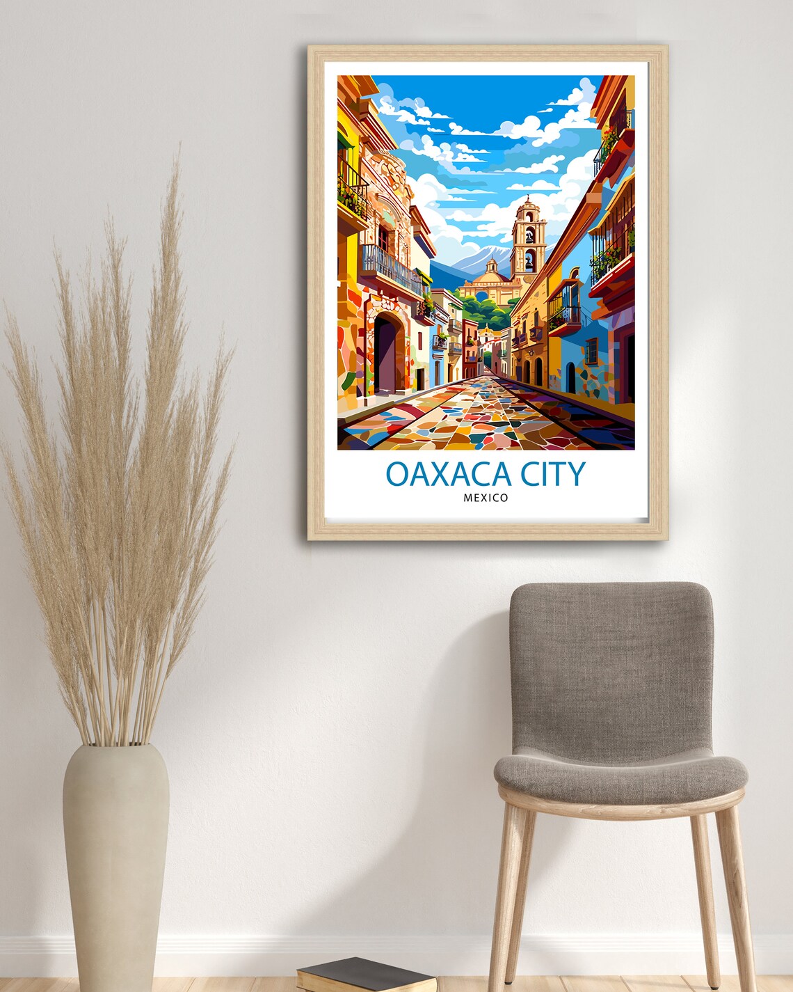 Oaxaca City Mexico Vibrant Colorful Colonial Street Art Print - Image 2