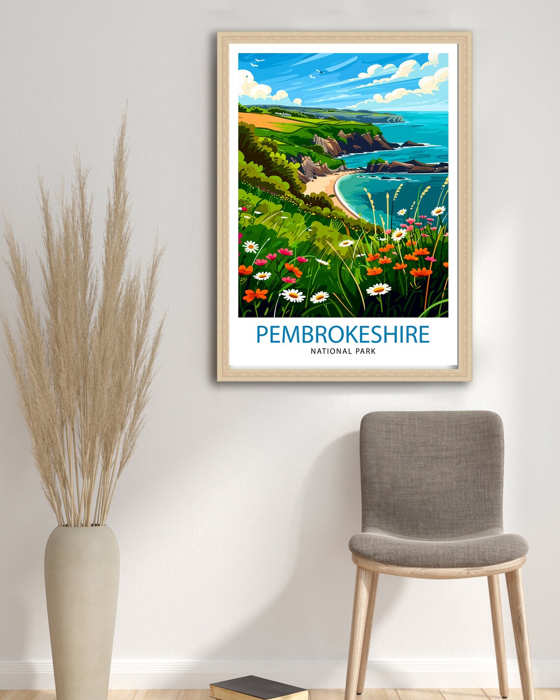 Pembrokeshire National Park Coastal Cliffs Wildflowers Travel Poster - Image 2