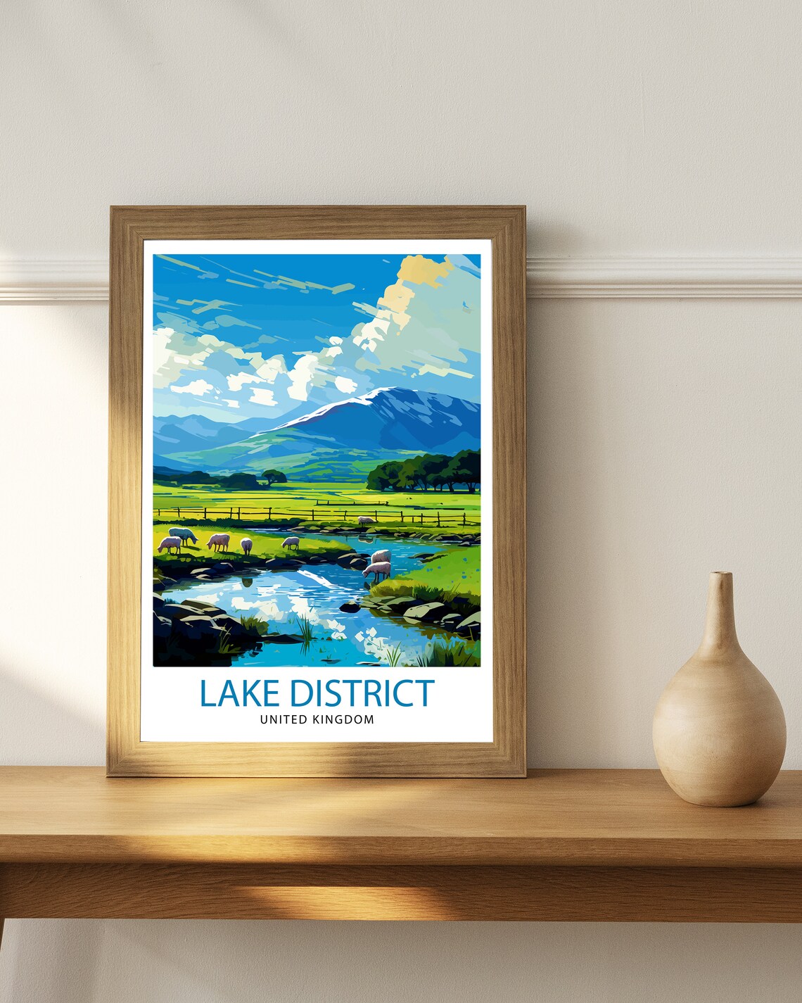 Lake District Cumbria Travel Poster, Lake Landscape - Image 2